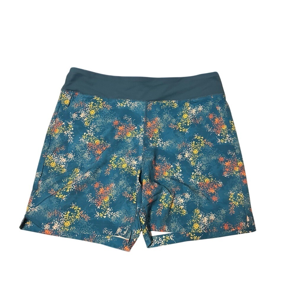 Lands' End Shorts Womens Blue Lined Elastic Pull On Pockets Stretch